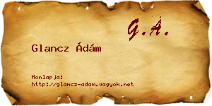 Glancz Ádám névjegykártya